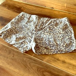 Cynthia Rowley linen cheetah pattern shorts size 8